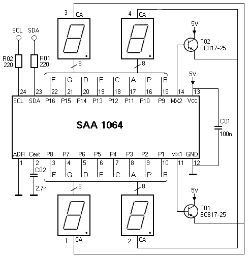 SAA1064 Application Diagram